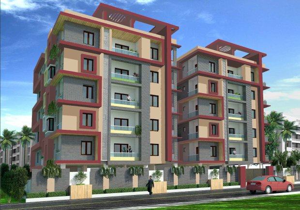 3BHK Residential Flats exterior render