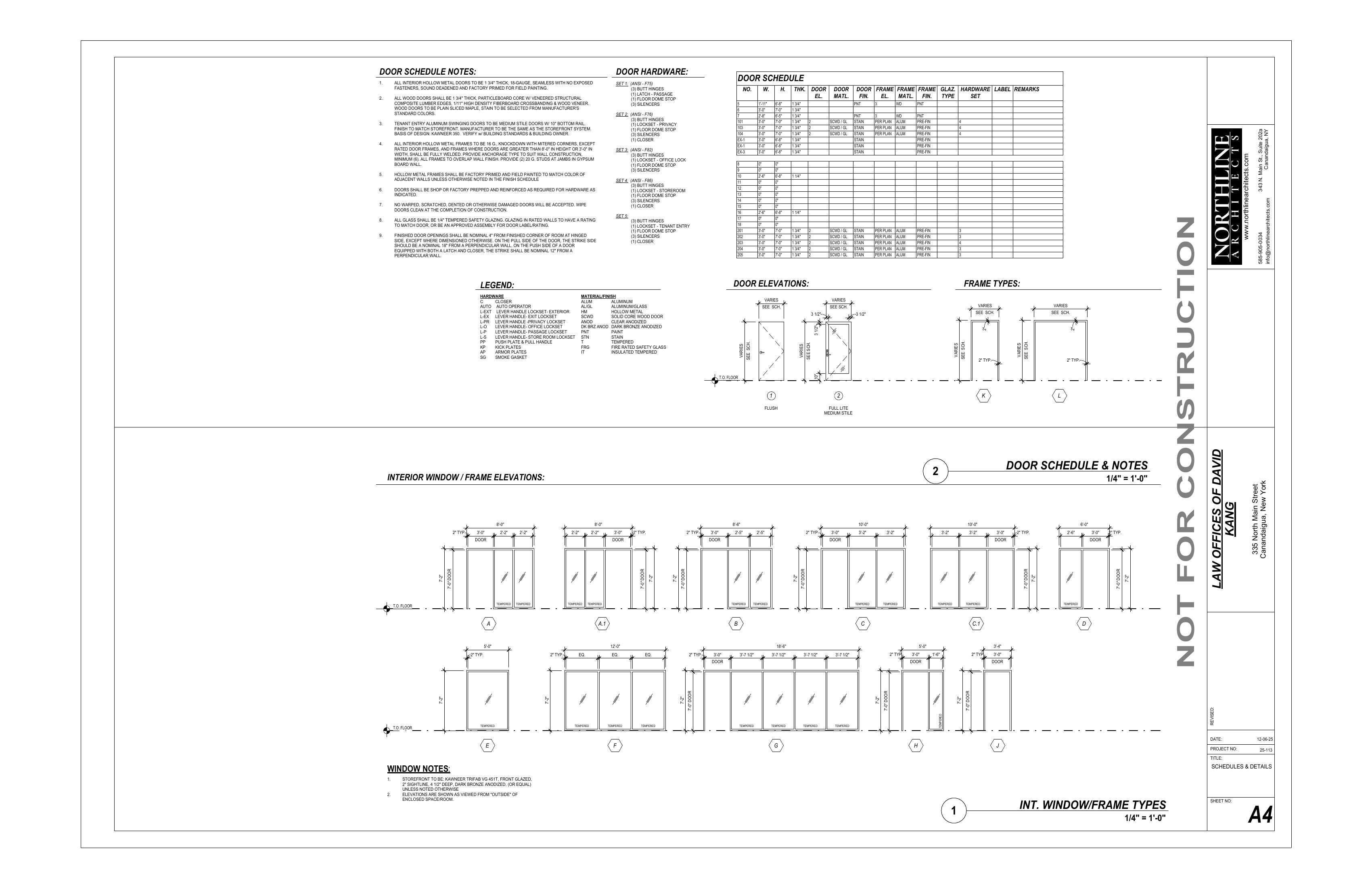 A4 Schedules and Details